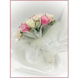 Pink-barack-pasztell örök-csokor 32 szál rózsából 