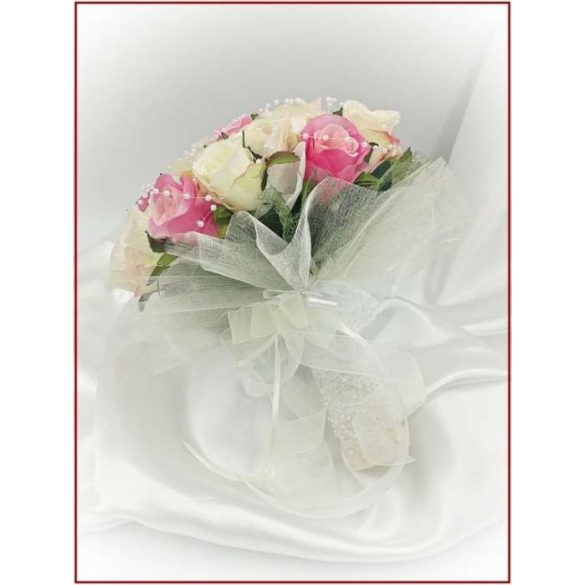 Pink-barack-pasztell örök-csokor 32 szál rózsából 