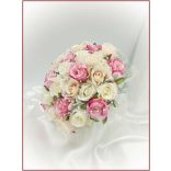 Pink-barack-pasztell örök-csokor 32 szál rózsából 