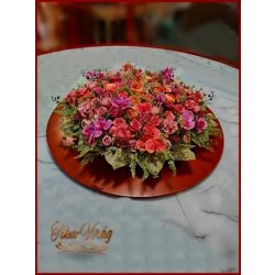   80 cm ármérőjű örök-asztaldísz narancsos-lilás árnyalatú 