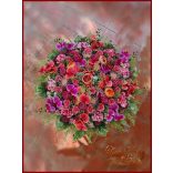 80 cm ármérőjű örök-asztaldísz narancsos-lilás árnyalatú 