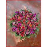 80 cm ármérőjű örök-asztaldísz narancsos-lilás árnyalatú 