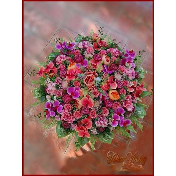 80 cm ármérőjű örök-asztaldísz narancsos-lilás árnyalatú 