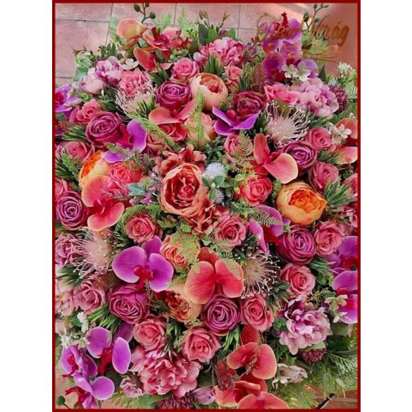 80 cm ármérőjű örök-asztaldísz narancsos-lilás árnyalatú 