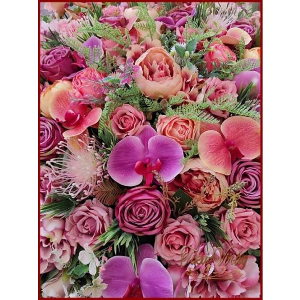 80 cm ármérőjű örök-asztaldísz narancsos-lilás árnyalatú 