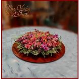 80 cm ármérőjű örök-asztaldísz narancsos-lilás árnyalatú 