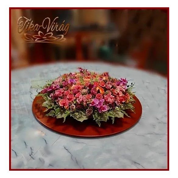 80 cm ármérőjű örök-asztaldísz narancsos-lilás árnyalatú 