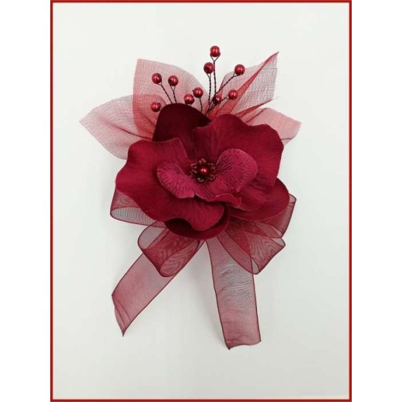 Bordó Orchideás kitűző 