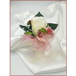 Mályvás-pasztell 1 rózsás kitűző, bokréta 