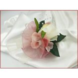 Mályvás-pasztell 1 rózsás kitűző, bokréta 