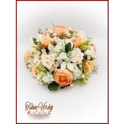   Barack-fehér örök-asztaldísz (magasított vázába is ajánlom) 