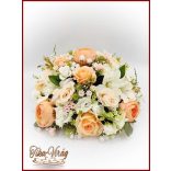 Barack-fehér örök-asztaldísz (magasított vázába is ajánlom) 