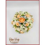 Barack-fehér örök-asztaldísz (magasított vázába is ajánlom) 