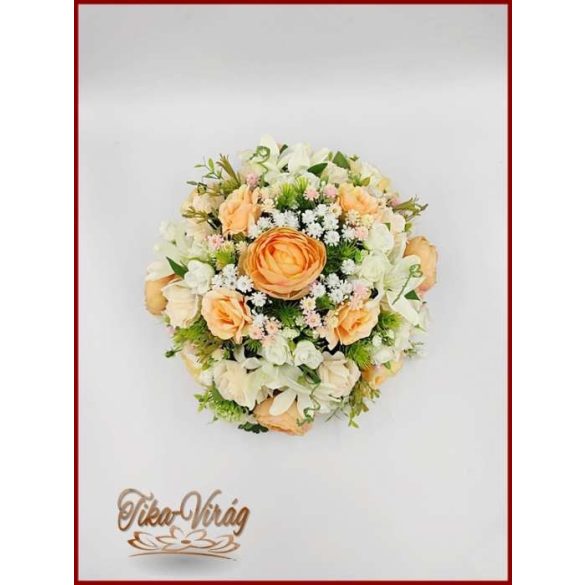 Barack-fehér örök-asztaldísz (magasított vázába is ajánlom) 