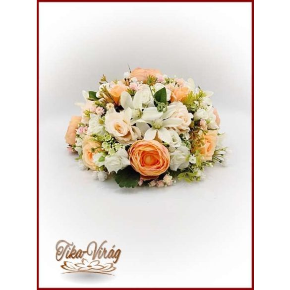 Barack-fehér örök-asztaldísz (magasított vázába is ajánlom) 