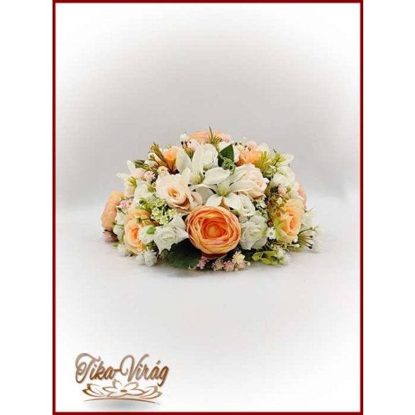 Barack-fehér örök-asztaldísz (magasított vázába is ajánlom) 