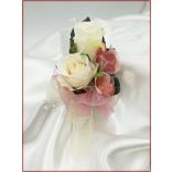 Mályvás-pasztell 2 rózsás kitűző, bokréta 