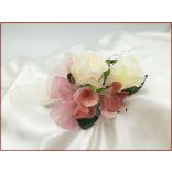 Mályvás-pasztell 2 rózsás kitűző, bokréta 