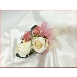 Mályvás-pasztell 2 rózsás kitűző, bokréta 