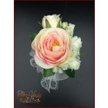 Barack-ekrü menyasszonyi-örök-csokor+kitűző 