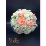 Barack-ekrü menyasszonyi-örök-csokor+kitűző 