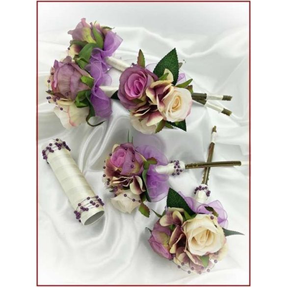 Lila-pasztell 5 felé repülő dobó-Örök-csokor 15 virágos 