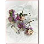 Lila-pasztell 5 felé repülő dobó-Örök-csokor 15 virágos 