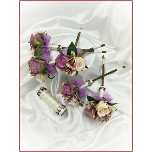 Lila-pasztell 5 felé repülő dobó-Örök-csokor 15 virágos 