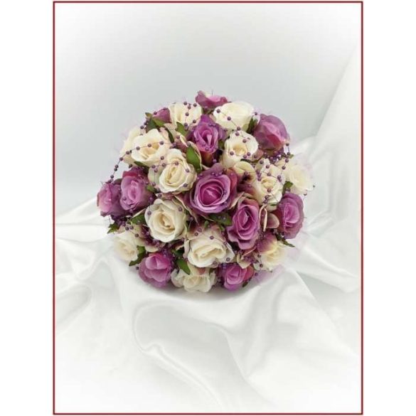 Lila-pasztell örök-csokor 24 szálas 