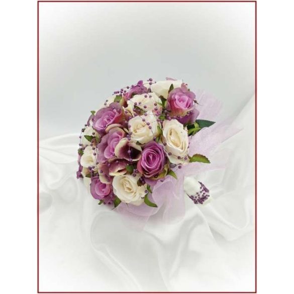 Lila-pasztell örök-csokor 24 szálas 