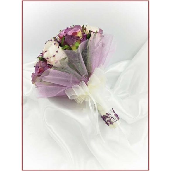 Lila-pasztell örök-csokor 24 szálas 