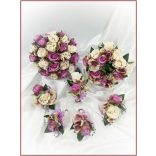 Lila-pasztell örök-csokor 24 szálas 