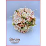 Barack-krém orchideás-rózsa örök-csokor 