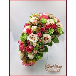 Antik-rózsaszínű-rózsákból álló örök-cseppcsokor 