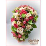 Antik-rózsaszínű-rózsákból álló örök-cseppcsokor 