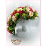 Antik-rózsaszínű-rózsákból álló örök-cseppcsokor 