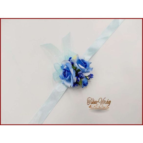 Csuklódísz kék rózsa-királykék díszítésű 