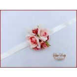 Csuklódísz barack rózsa-barack-ekrü díszítésű 