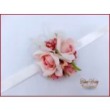 Csuklódísz barack rózsa-barack-ekrü díszítésű 