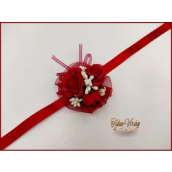 Csuklódísz bordó rózsa-fehér díszítésű 