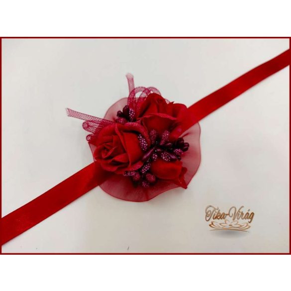 Csuklódísz bordó rózsa-bordó díszítésű 