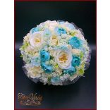 TÜRKIZ-ZÖLD BOGLÁRKÁS-AZÁLEÁS-EKRÜ RÓZSÁS CSOKOR 