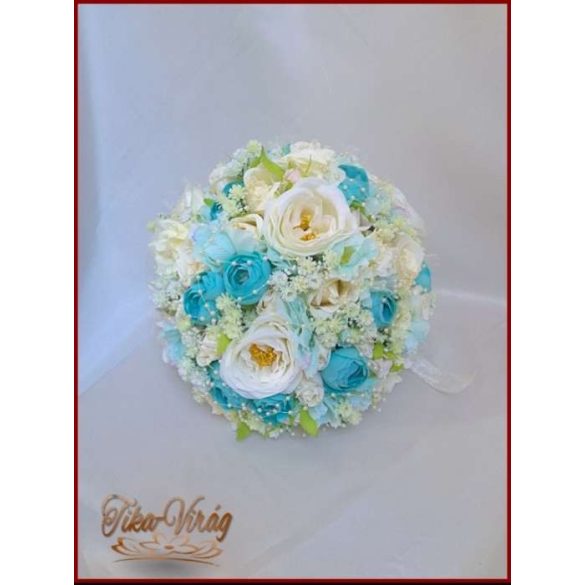 TÜRKIZ-ZÖLD BOGLÁRKÁS-AZÁLEÁS-EKRÜ RÓZSÁS CSOKOR 