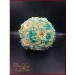 TÜRKIZ-ZÖLD BOGLÁRKÁS-AZÁLEÁS-EKRÜ RÓZSÁS CSOKOR 