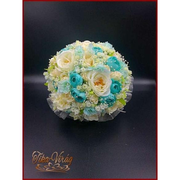 TÜRKIZ-ZÖLD BOGLÁRKÁS-AZÁLEÁS-EKRÜ RÓZSÁS CSOKOR 