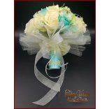 TÜRKIZ-ZÖLD BOGLÁRKÁS-AZÁLEÁS-EKRÜ RÓZSÁS CSOKOR 