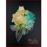 TÜRKIZ-ZÖLD BOGLÁRKÁS-AZÁLEÁS-EKRÜ RÓZSÁS KITŰZŐ 