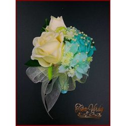 TÜRKIZ-ZÖLD BOGLÁRKÁS-AZÁLEÁS-EKRÜ RÓZSÁS KITŰZŐ 