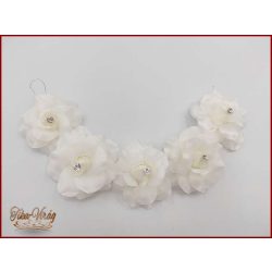 Ekrü színű virágos fejdísz 