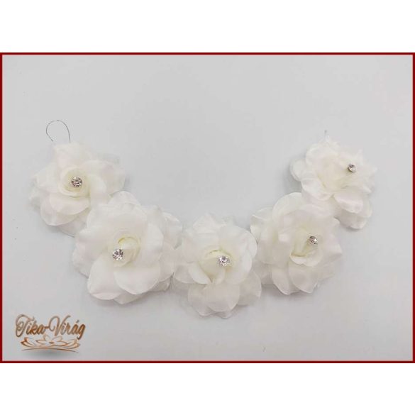 Ekrü színű virágos fejdísz 